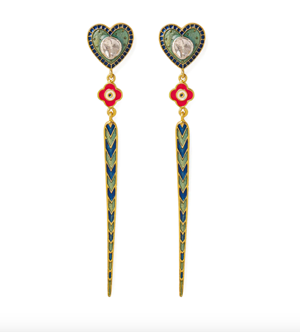 DIL TILA LINEAR EARRINGS - GREEN