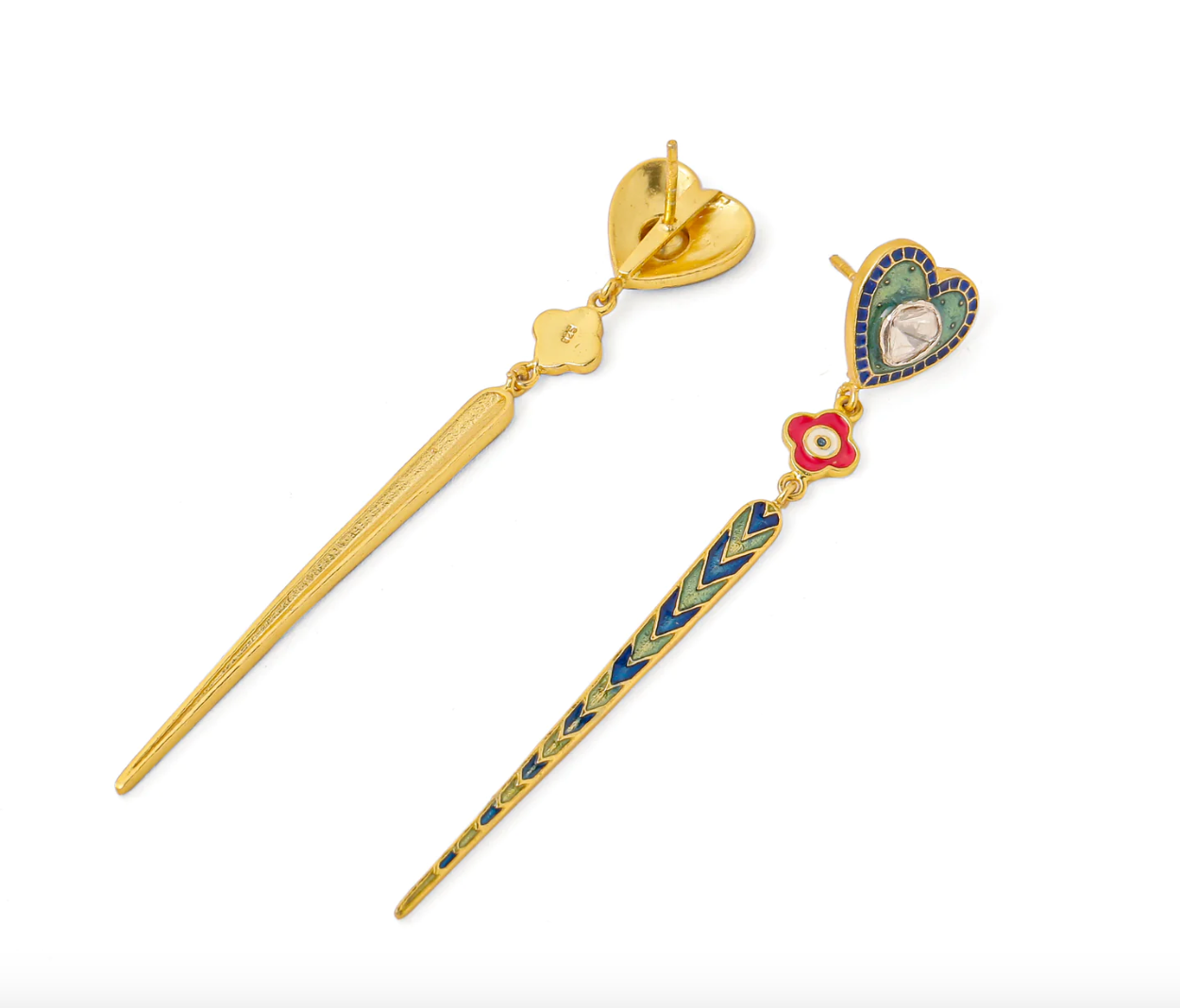 DIL TILA LINEAR EARRINGS - GREEN
