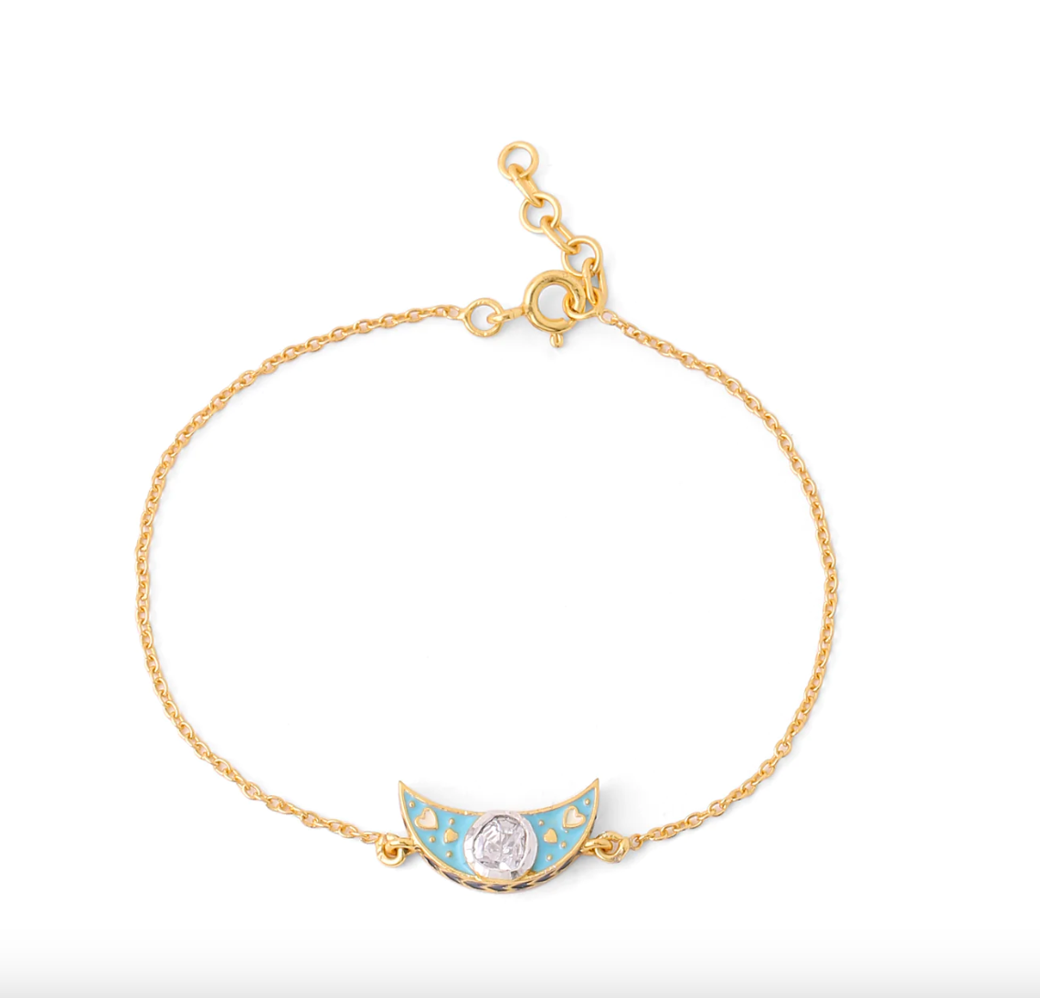 CRESCENT MOON POLKI BRACELET