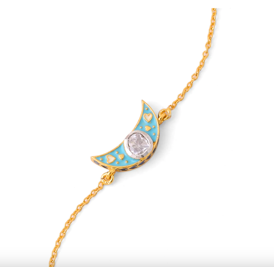 CRESCENT MOON POLKI BRACELET