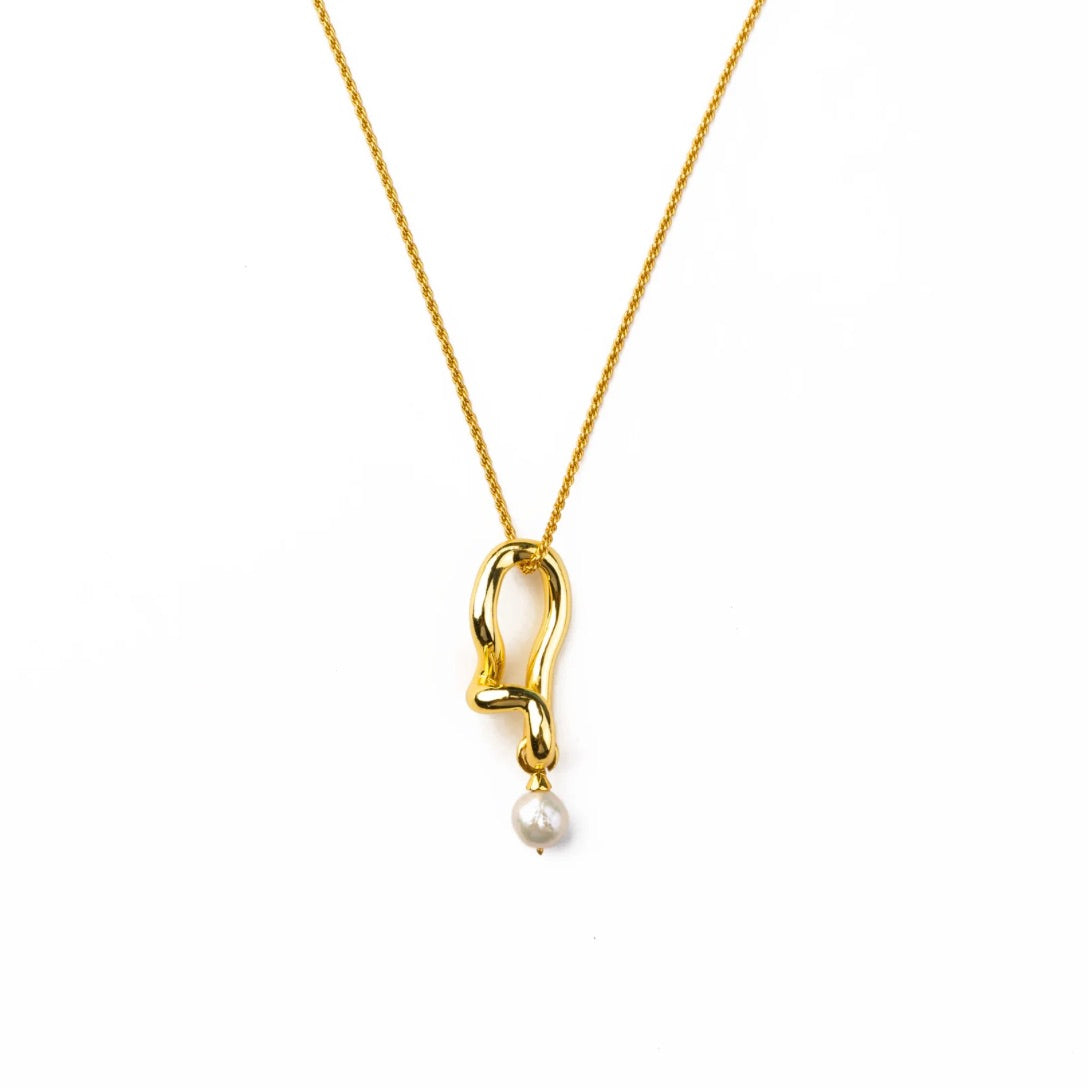 FREEFORM PEARL DROP PENDANT NECKLACE