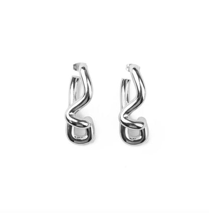 FREEFORM SILVER HOOPS