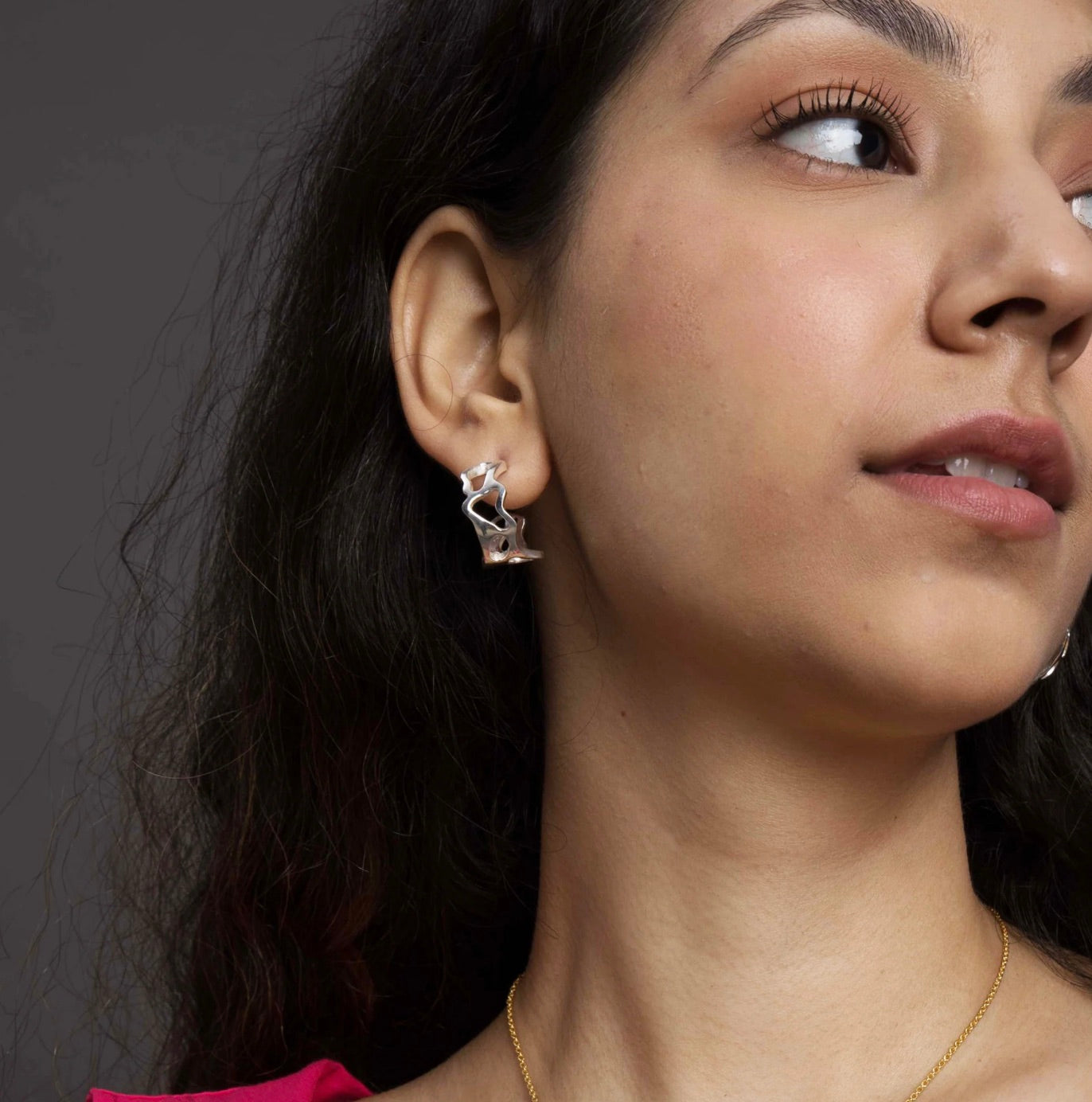 PLAIN MOLTEN HOOPS SILVER