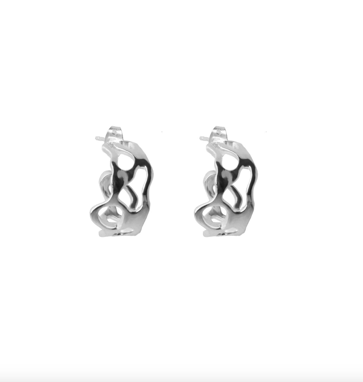 PLAIN MOLTEN HOOPS SILVER