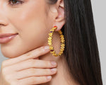 Load image into Gallery viewer, POWER HOOPS NAVRATAN EARRINGS
