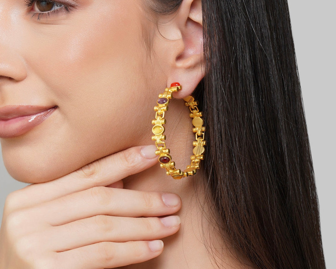 POWER HOOPS NAVRATAN EARRINGS