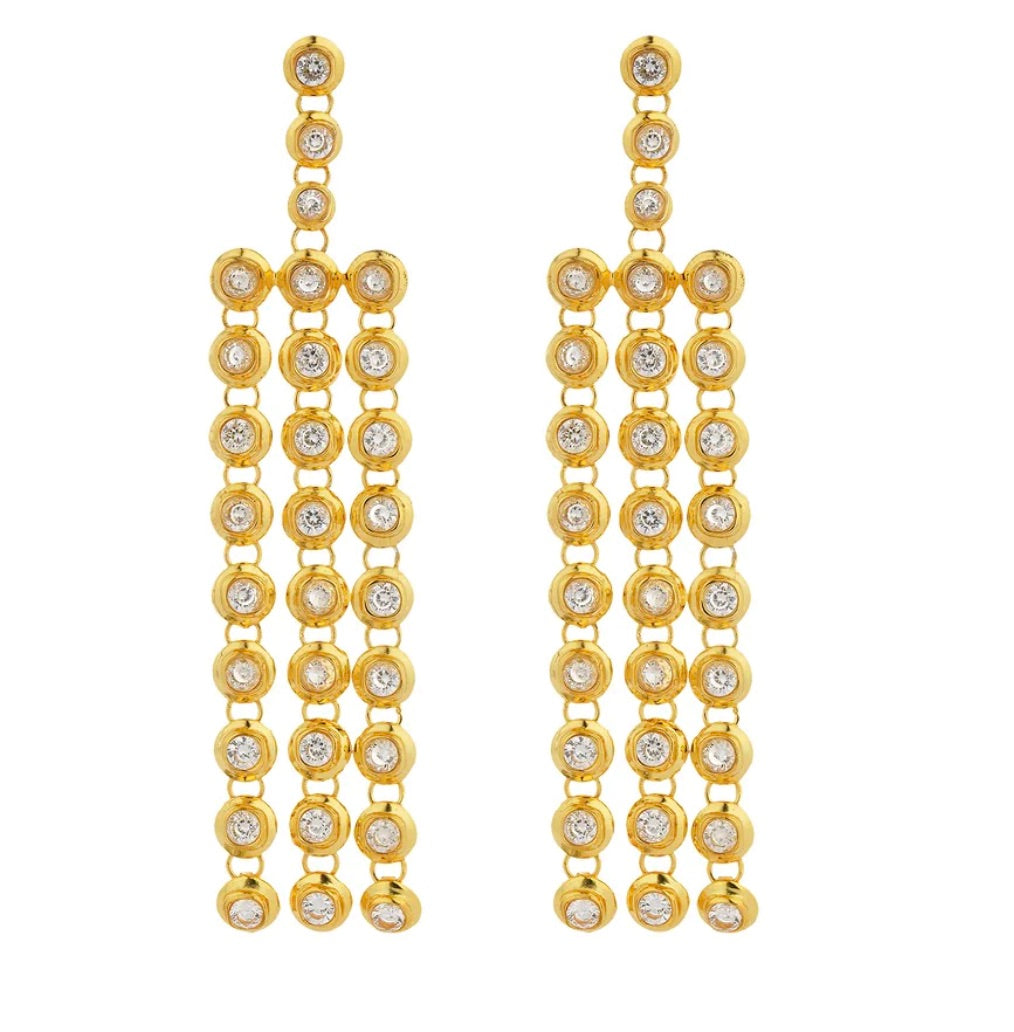 STAR TRAIL CRYSTAL STATEMENT EARRINGS
