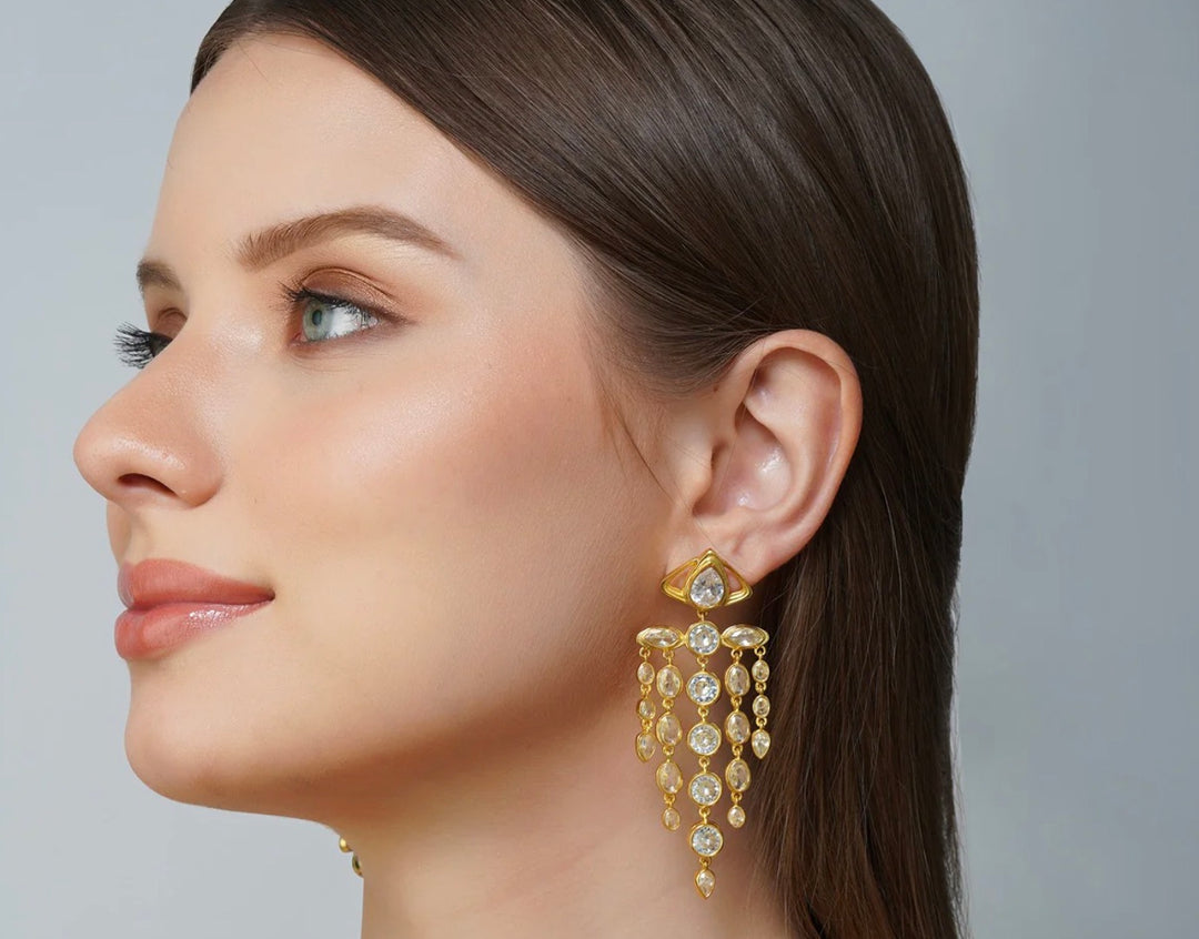 PARTY GLITZ CRYSTAL STATEMENT EARRINGS