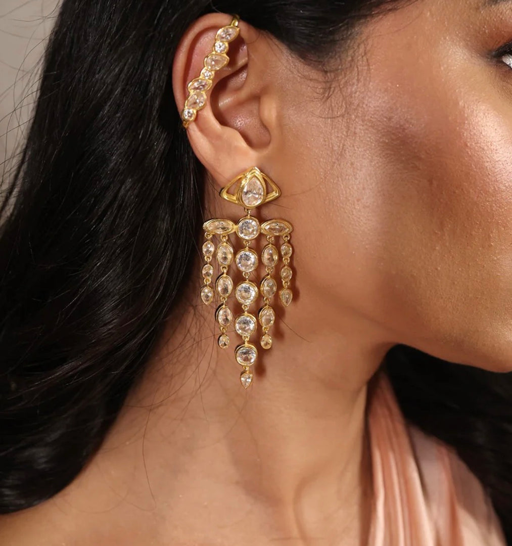 PARTY GLITZ CRYSTAL STATEMENT EARRINGS