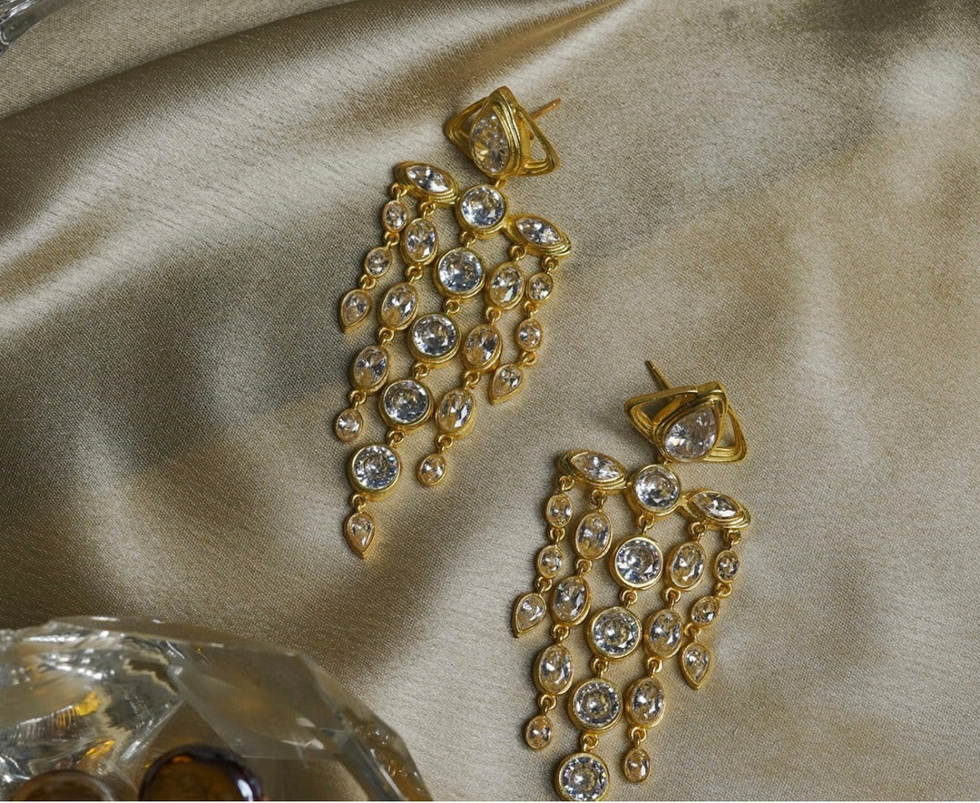 PARTY GLITZ CRYSTAL STATEMENT EARRINGS