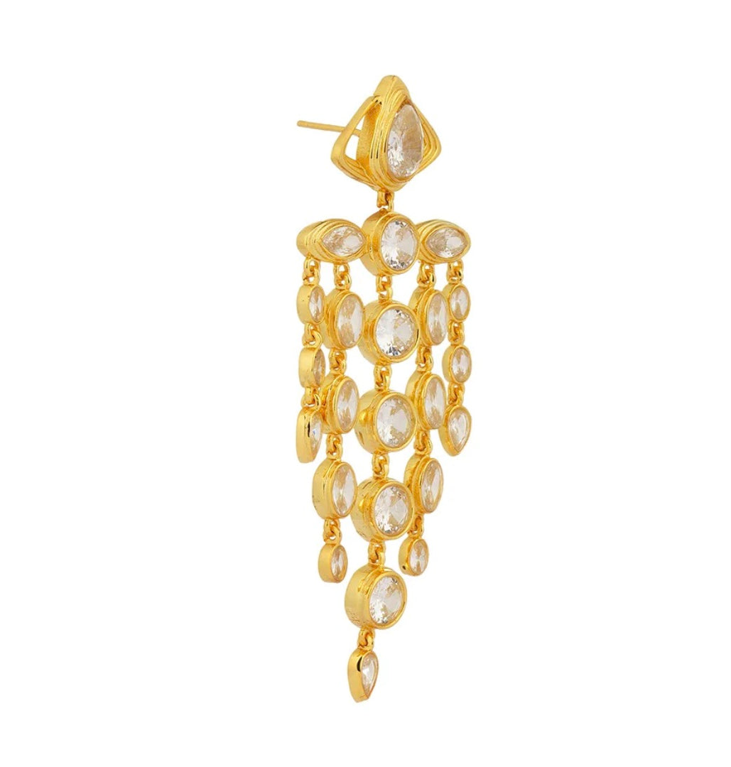 PARTY GLITZ CRYSTAL STATEMENT EARRINGS