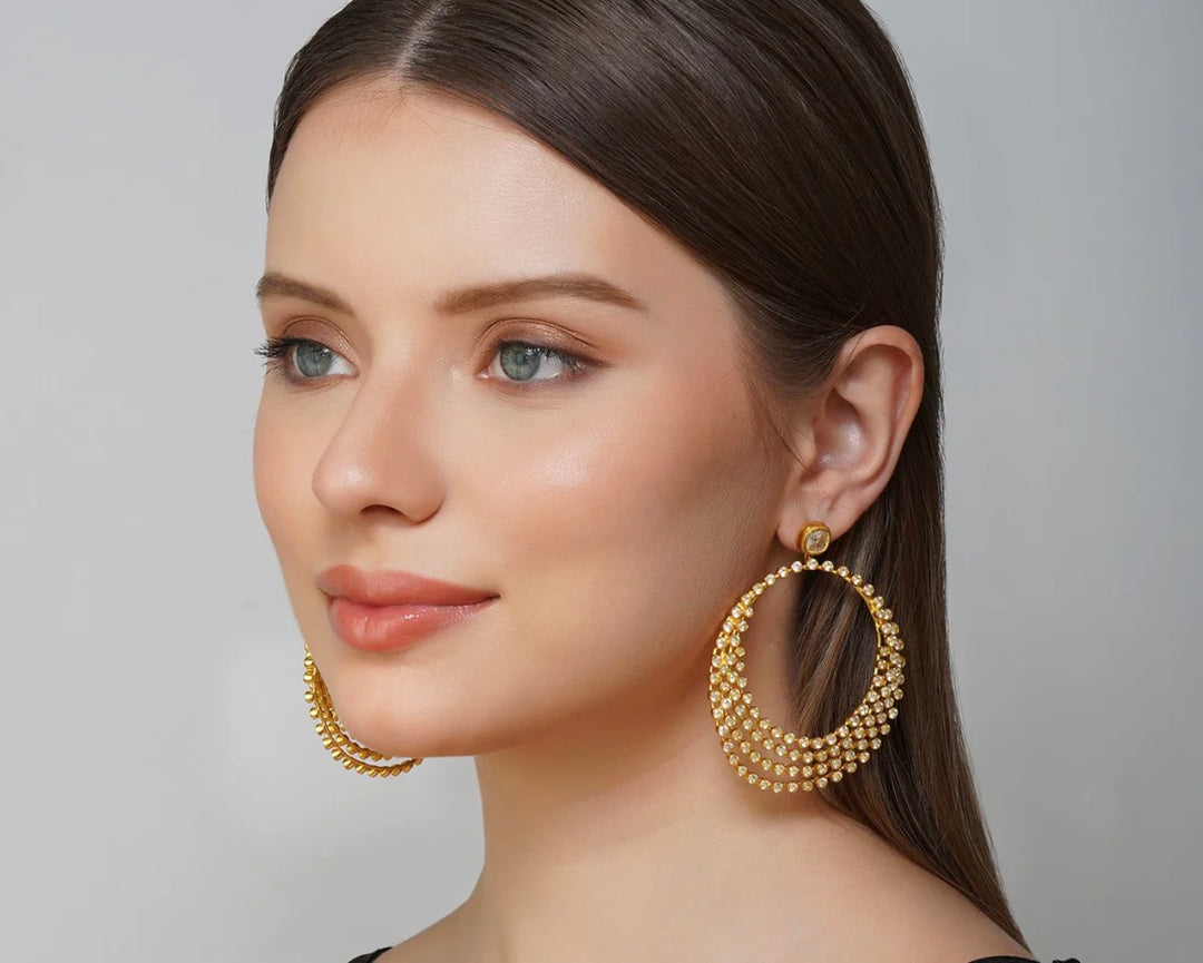 CATCH THE LIGHT CRYSTAL HOOP EARRINGS