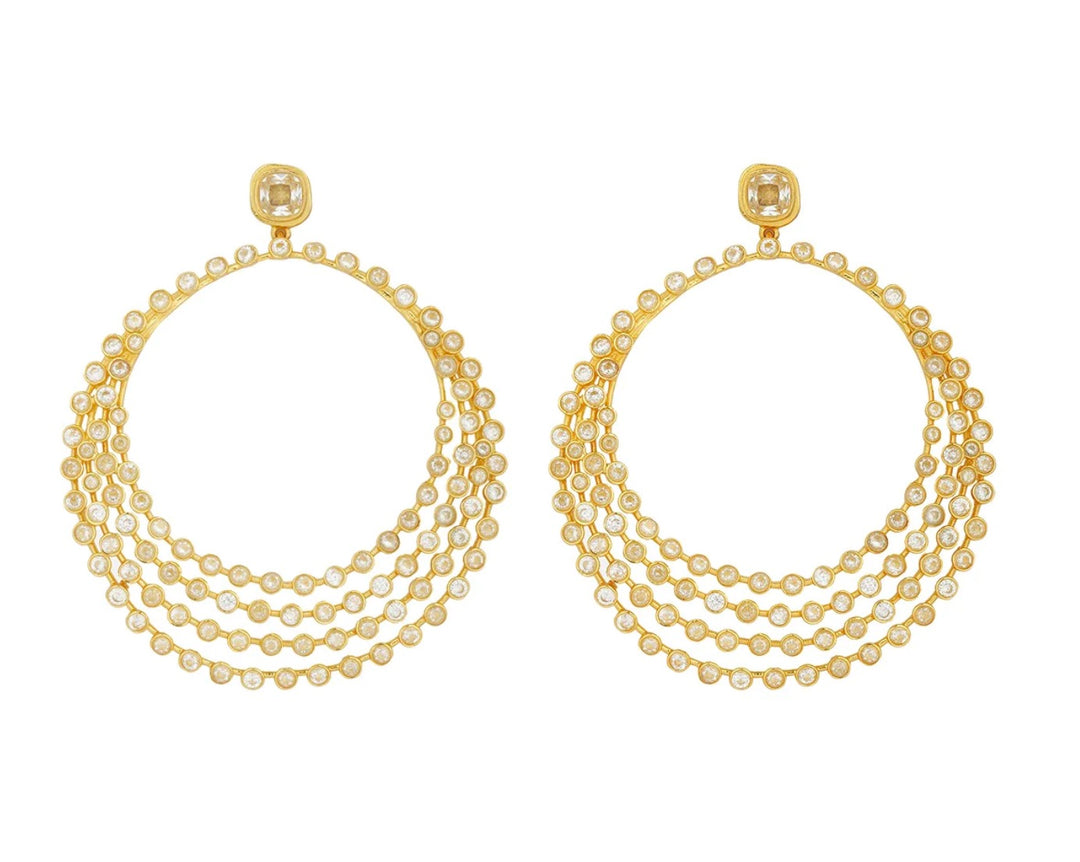 CATCH THE LIGHT CRYSTAL HOOP EARRINGS