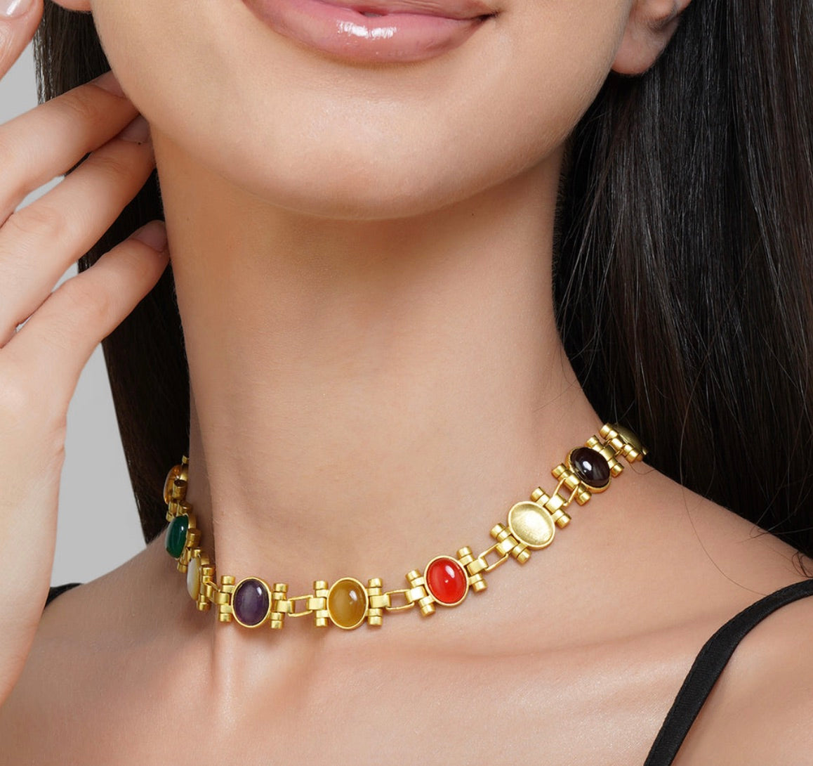 STYLE IN COLOUR NAVRATNA NECKLACE