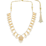 Load image into Gallery viewer, LOTUS DROPS PEARL NECKLACE IN WHITE ENAMEL
