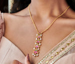 Load image into Gallery viewer, LOTUS GARDEN PENDANT NECKLACE IN PINK ENAMEL
