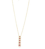Load image into Gallery viewer, LOTUS GARDEN PENDANT NECKLACE IN PINK ENAMEL
