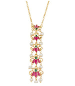 Load image into Gallery viewer, LOTUS GARDEN PENDANT NECKLACE IN PINK ENAMEL
