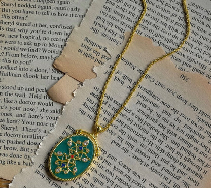 REFLECTION OF YOU GREEN ONYX PENDANT NECKLACE