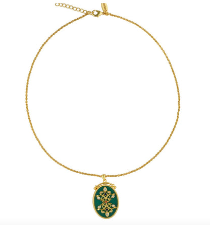 REFLECTION OF YOU GREEN ONYX PENDANT NECKLACE