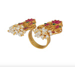 Load image into Gallery viewer, GLORY LOTUS OPEN RING IN PINK ENAMEL
