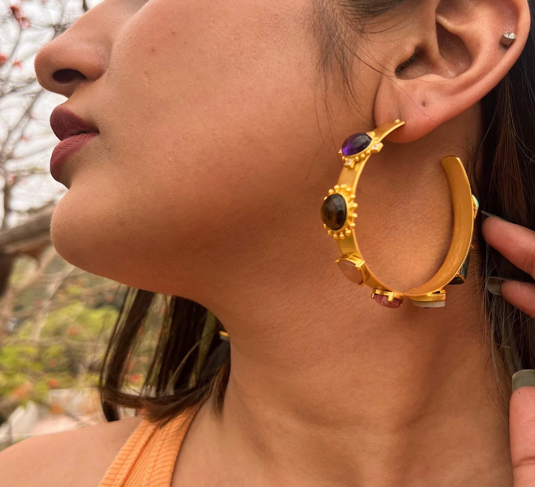 BALANCING ACT HOOP EARRINGS