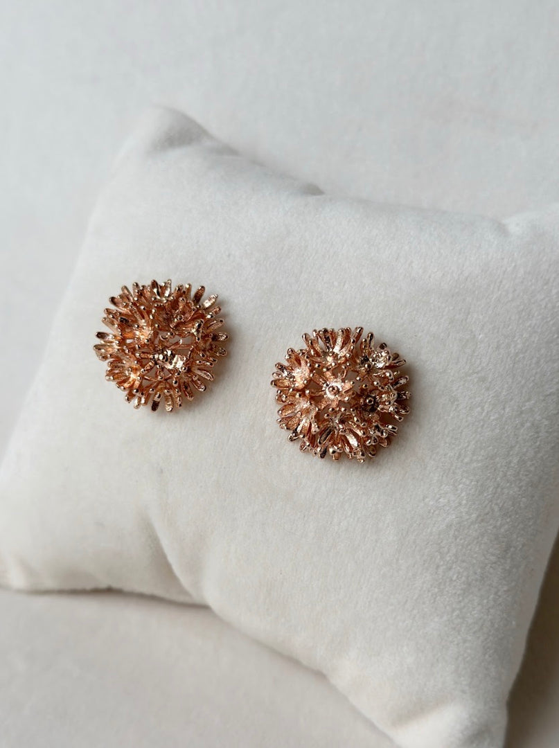 SUNSHINE MINI STUDS WITH PEARLS - ROSE GOLD