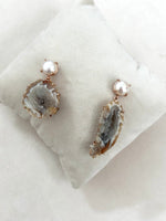 Load image into Gallery viewer, PEARL DRUZY DROP - ROSE GOLD
