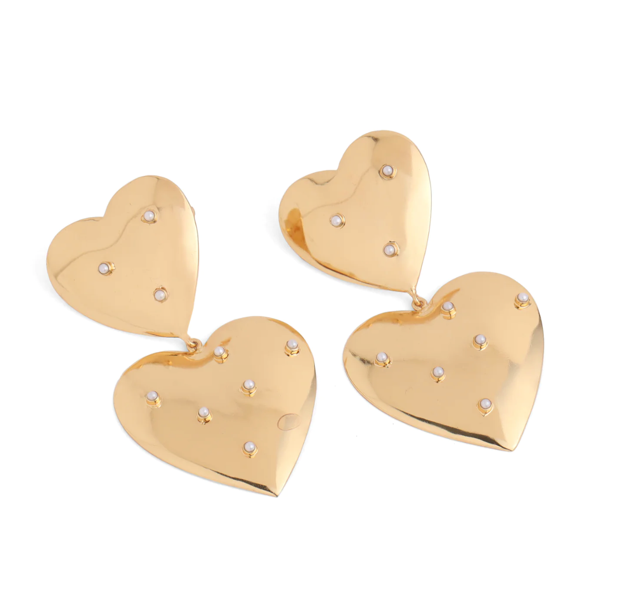 PEARLS IN HEARTS EARRINGS