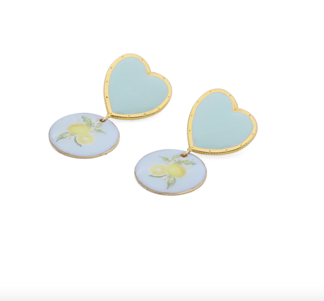 LIME HEART EARRINGS