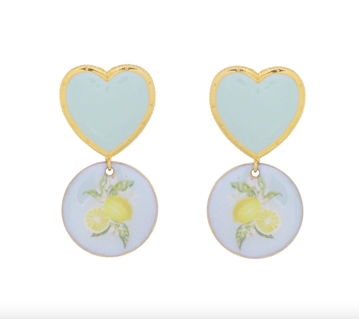 LIME HEART EARRINGS