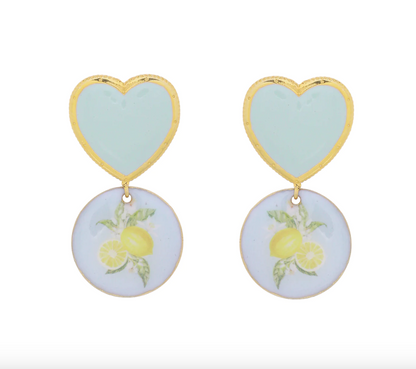 LIME HEART EARRINGS