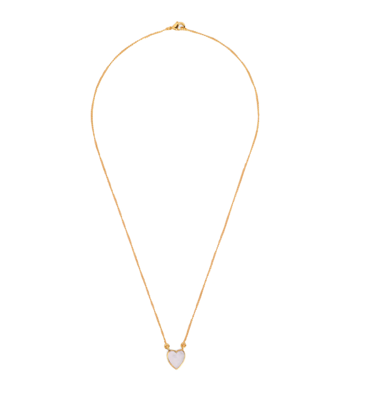 HEART MOTHER OF PEARL NECK CHAIN