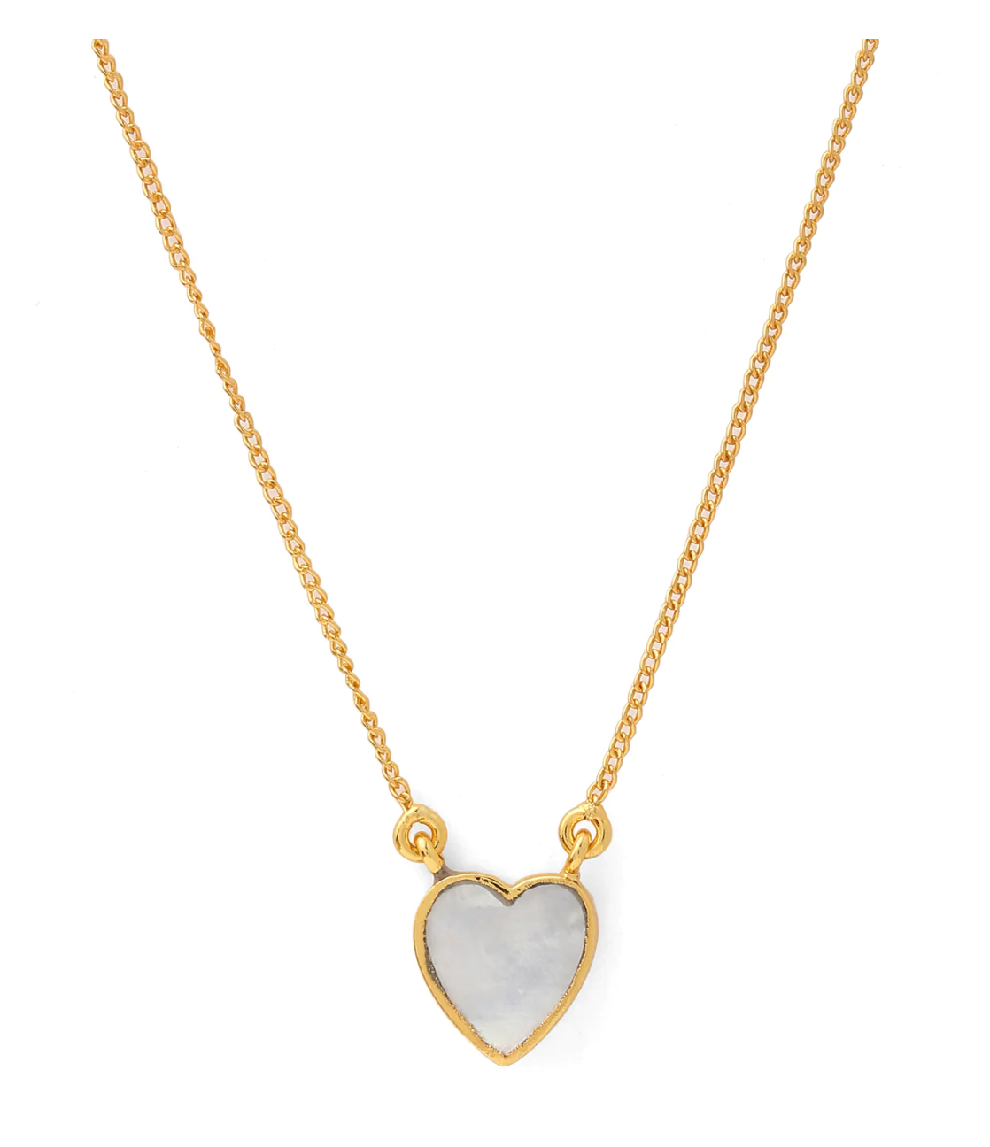 HEART MOTHER OF PEARL NECK CHAIN