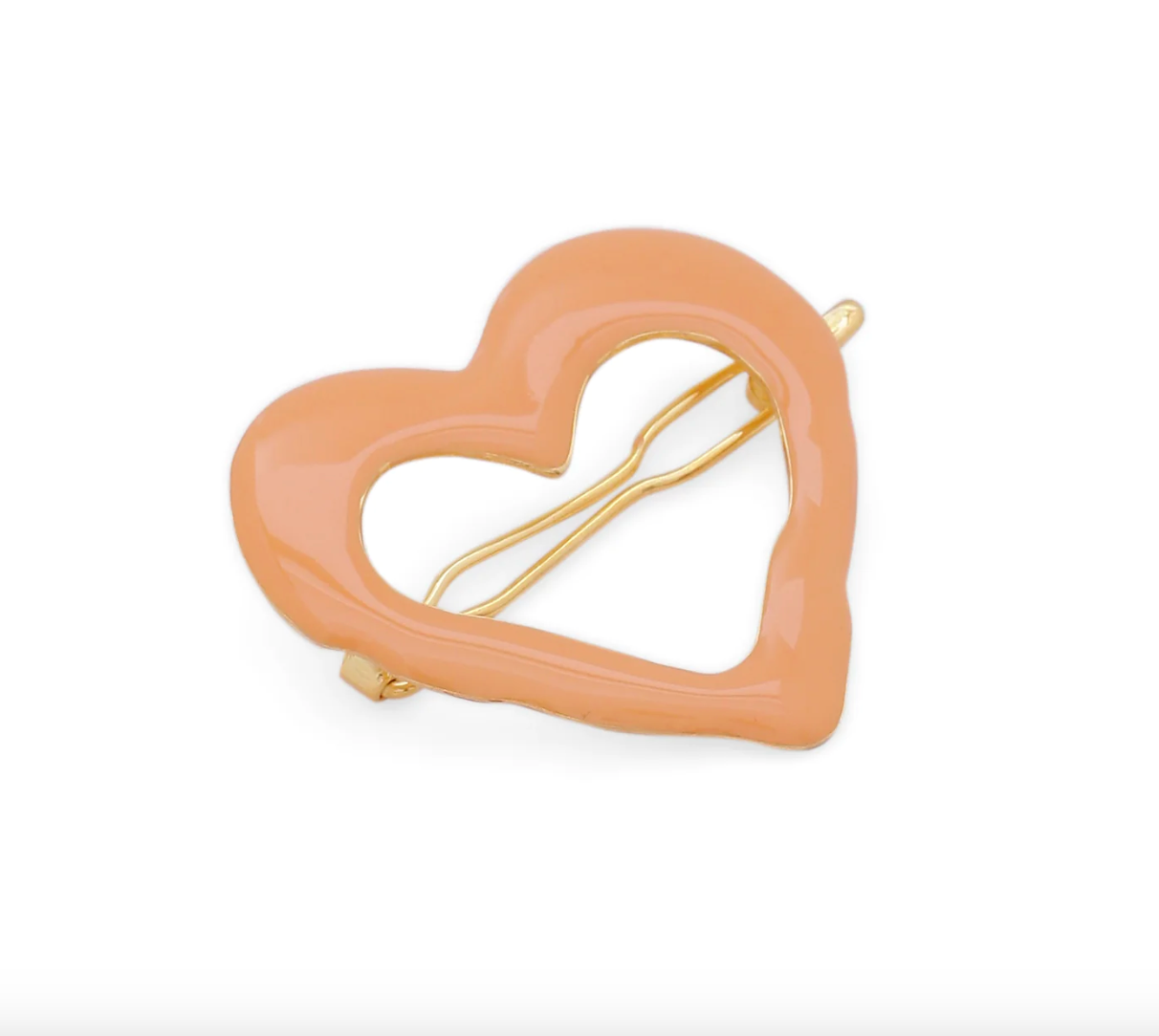 HEART HAIR CLIP - SALMON
