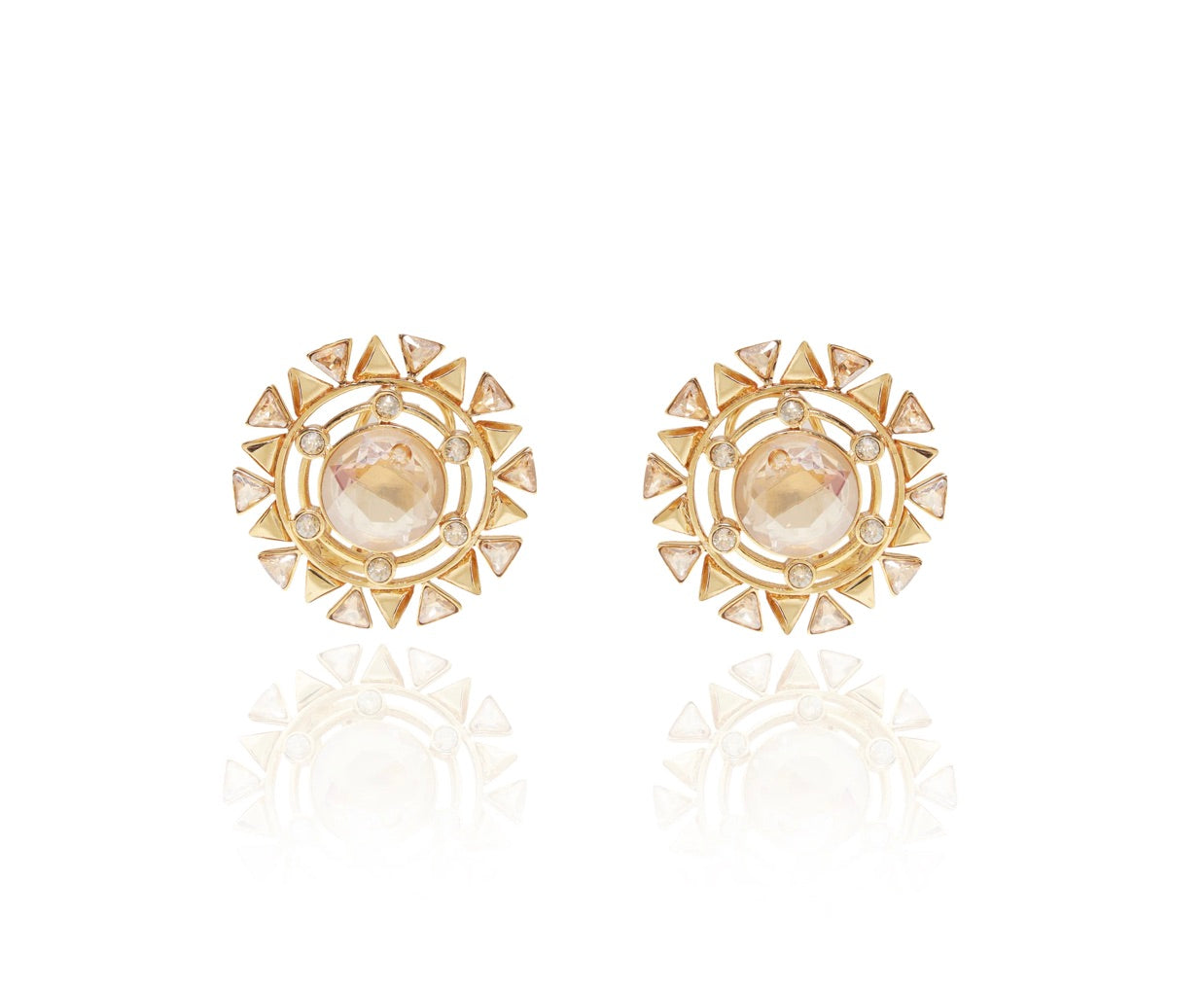 SETTING SUN: ROUND, MYSTICAL AND GRAND SWAROVSKI EAR STUDS