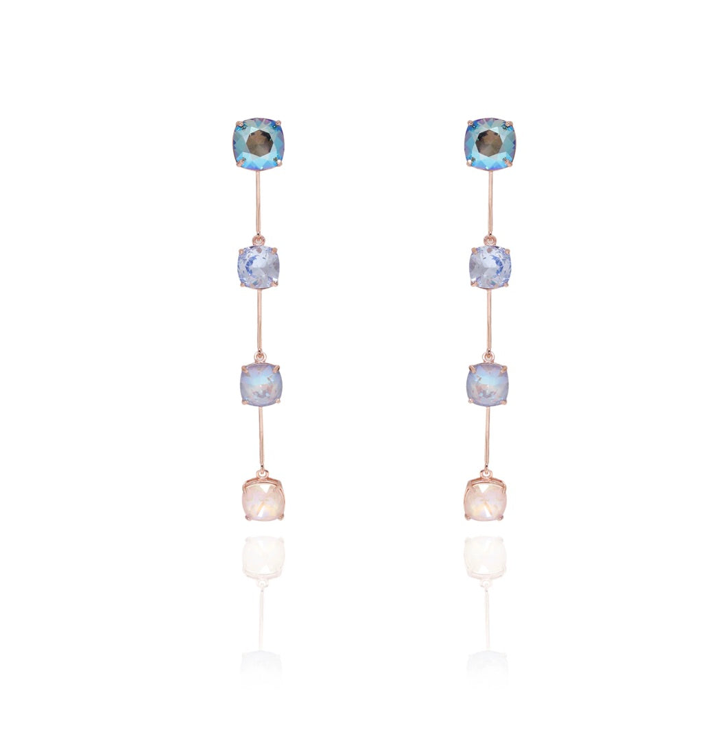 WATER BUBBLES - LONG ZIP SWAROVSKI EARRINGS