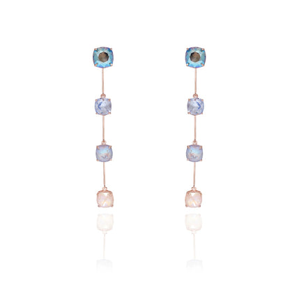 WATER BUBBLES - LONG ZIP SWAROVSKI EARRINGS