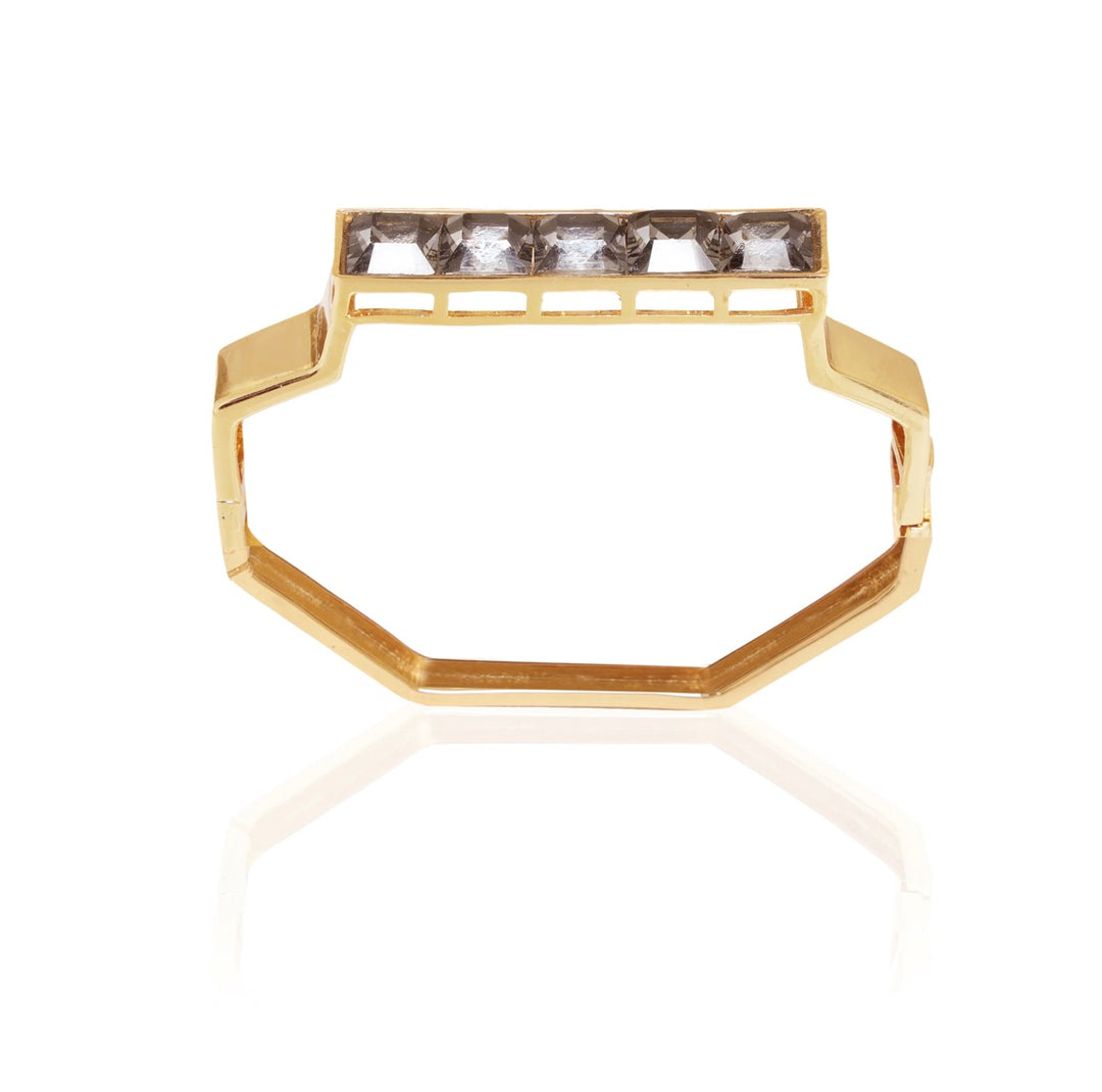 GOLDEN TAN : THE BANGLE/KADA STYLE SWAROVSKI BRACELET.