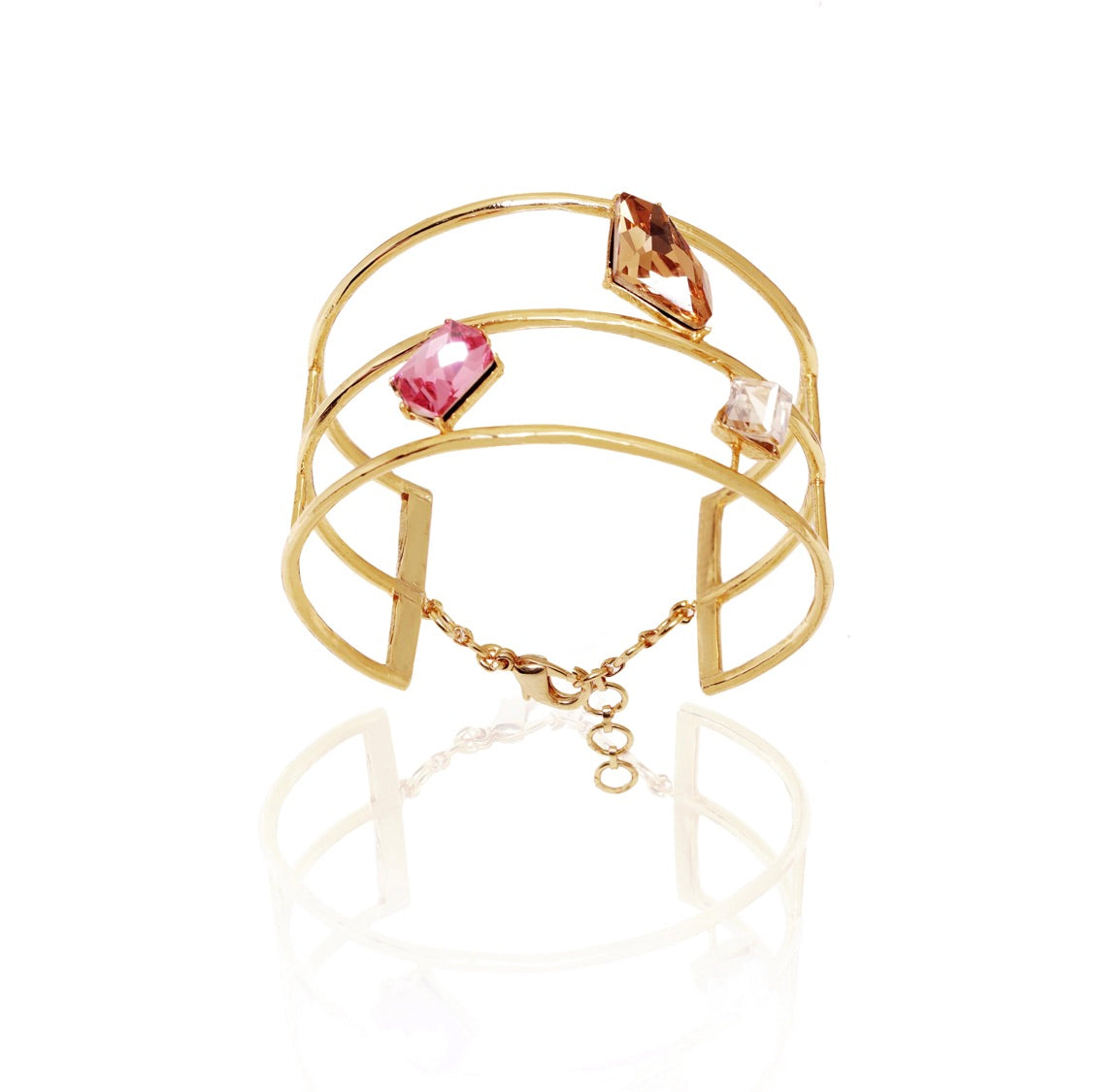 IVORY SEA SHELLS - THE SWAROVSKI STUDDED BANGLE BRACELET