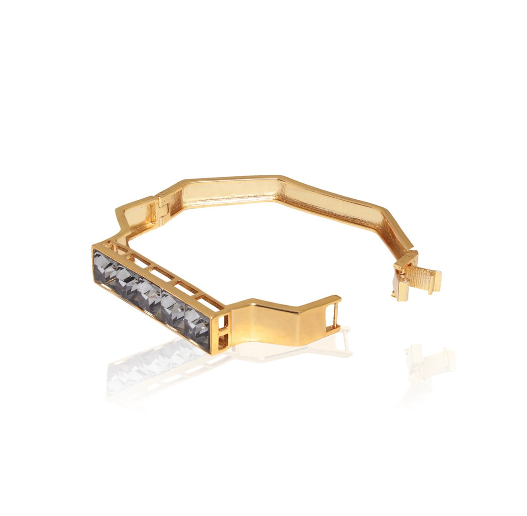 GOLDEN TAN : THE BANGLE/KADA STYLE SWAROVSKI BRACELET.