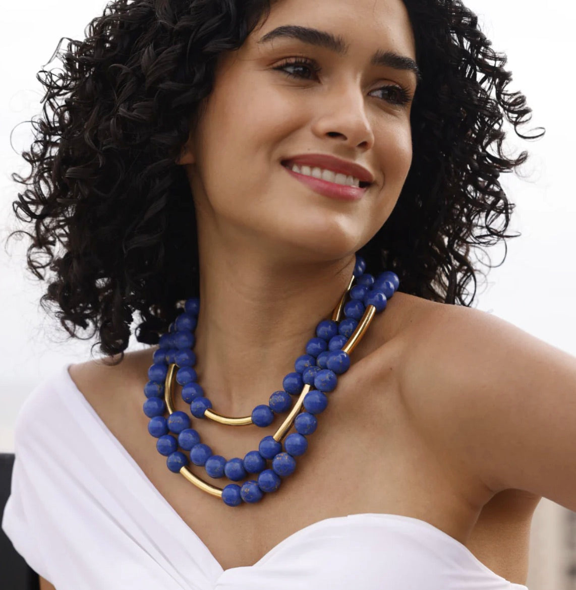 BOHÊME BEADS LAPIS LAYERED NECKLACE
