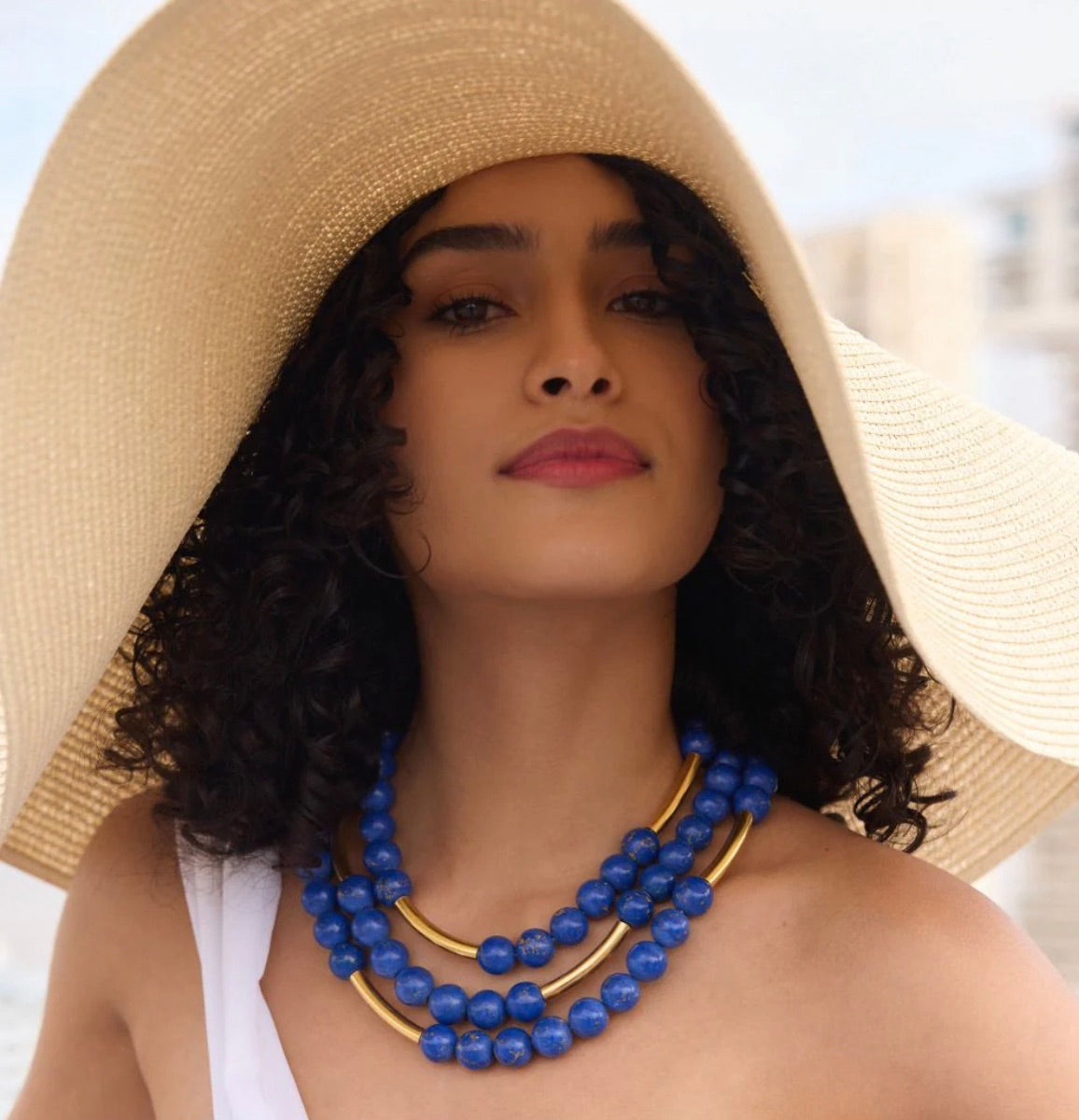 BOHÊME BEADS LAPIS LAYERED NECKLACE