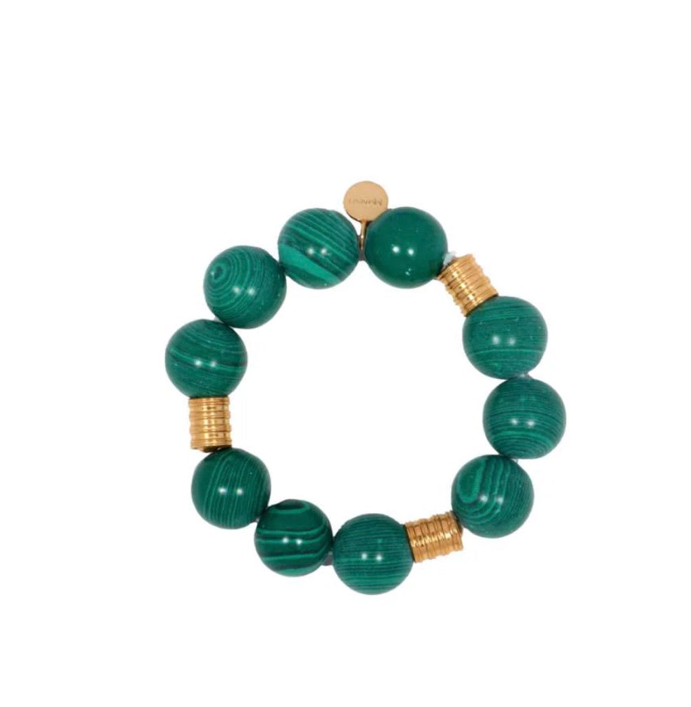 BOHÊME BEADS MALACHITE BALL BRACELET