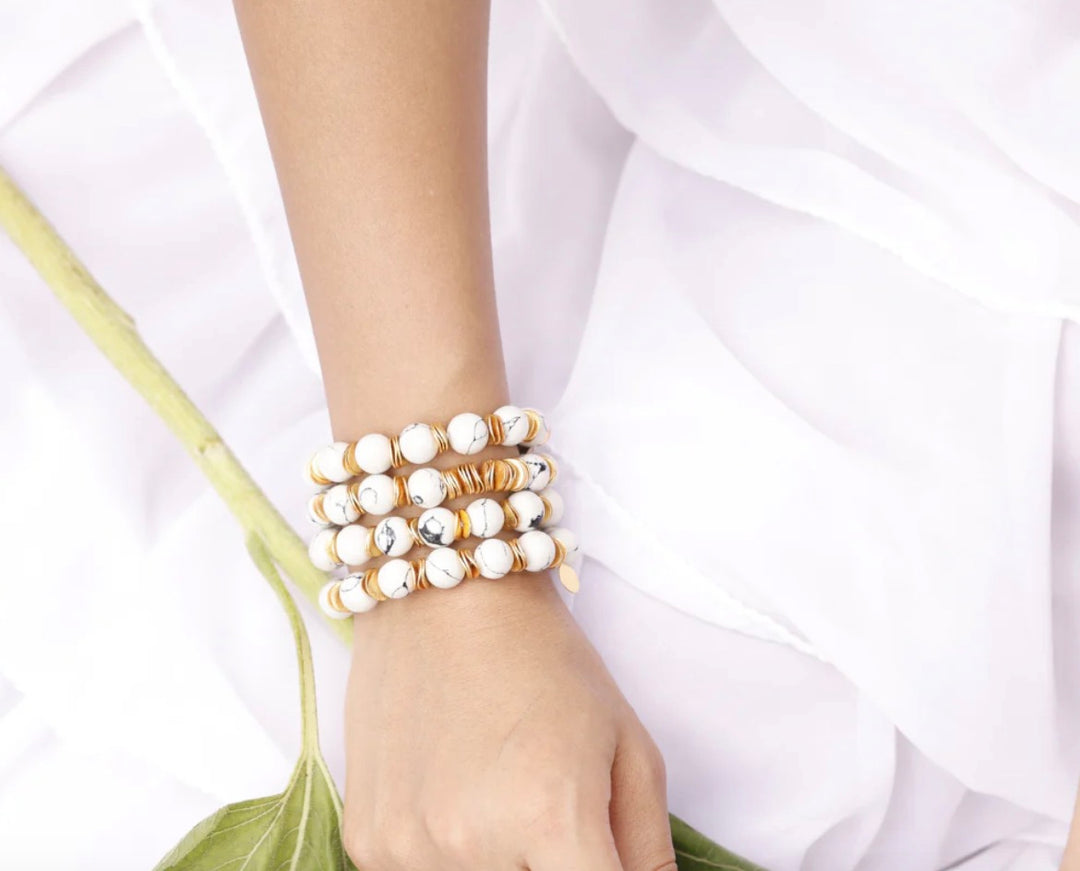 BOHÊME BEADS HOWLITE BALL BRACELET