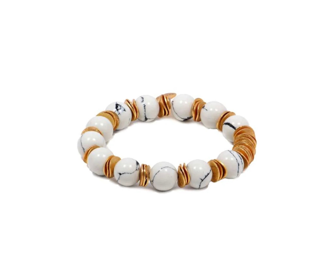 BOHÊME BEADS HOWLITE BALL BRACELET