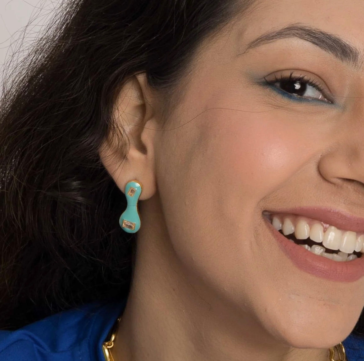 SEA BLUE BLOB STUDS