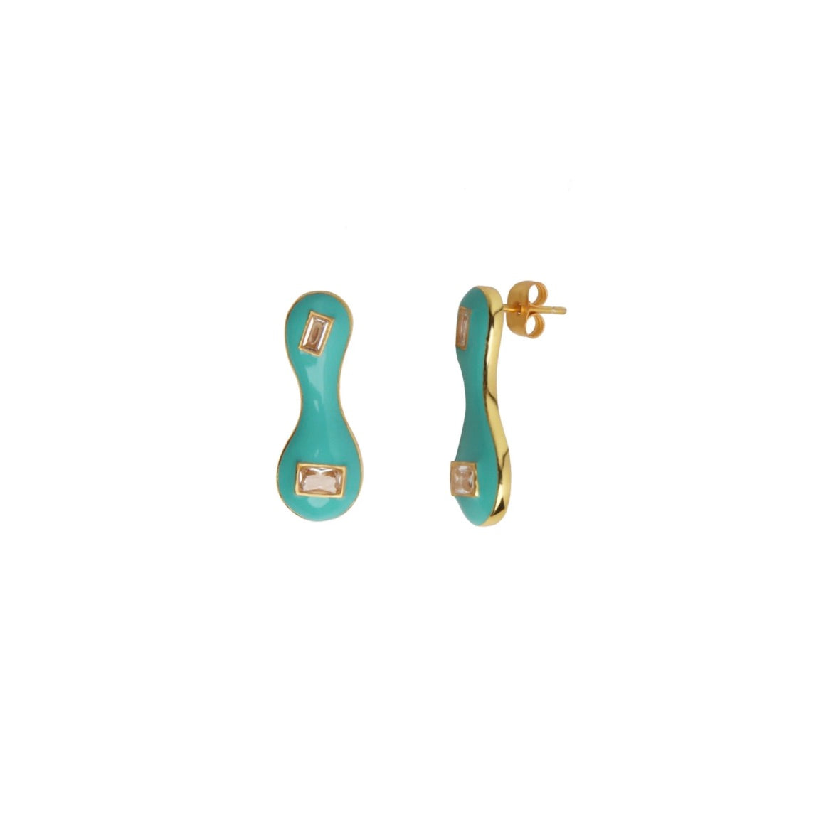 SEA BLUE BLOB STUDS