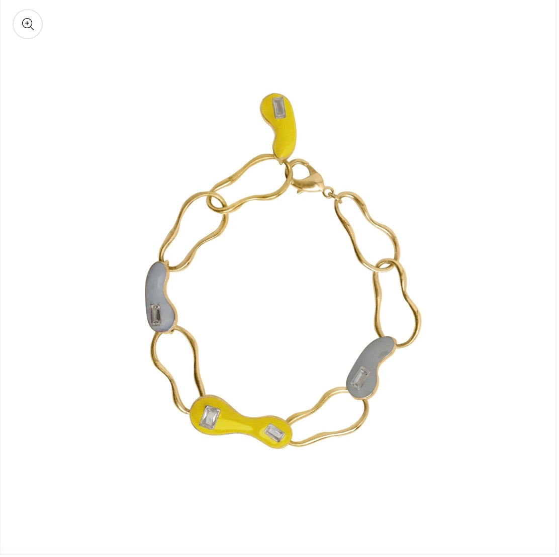 YELLOW GREY BLOB LINK BRACELET