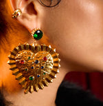 Load image into Gallery viewer, MOB WIFE STUDDED HEART EARRING
